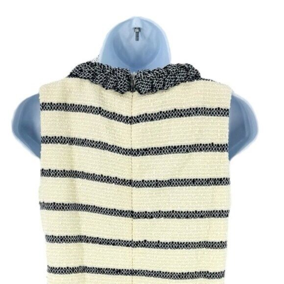 Tuckernuck NEW Navy Stripe Tweed Sleeveless Crew Neck Jackie Mini Dress Size M - Picture 7 of 10